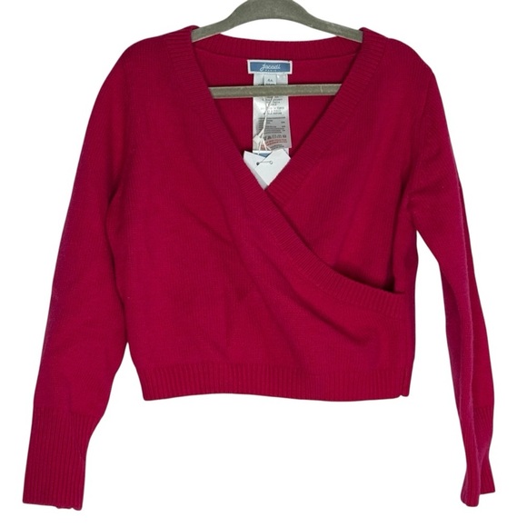 Jacadi Girls Fuchsia Meonore Faux Wrap Sweater size 4A NWT - Picture 2 of 6